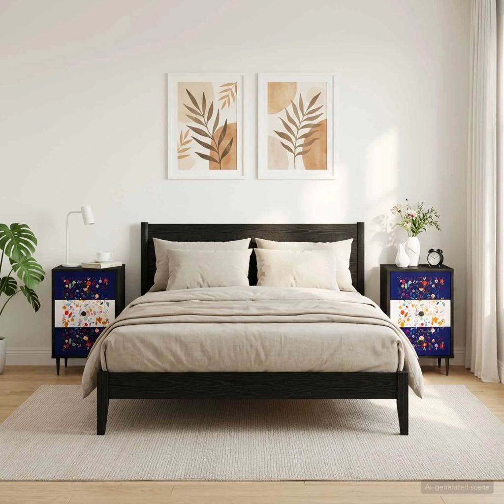 Armadio da Notte MAINZ 2 pz Rovere Nero 36 x 33 x 61 cm 8007340