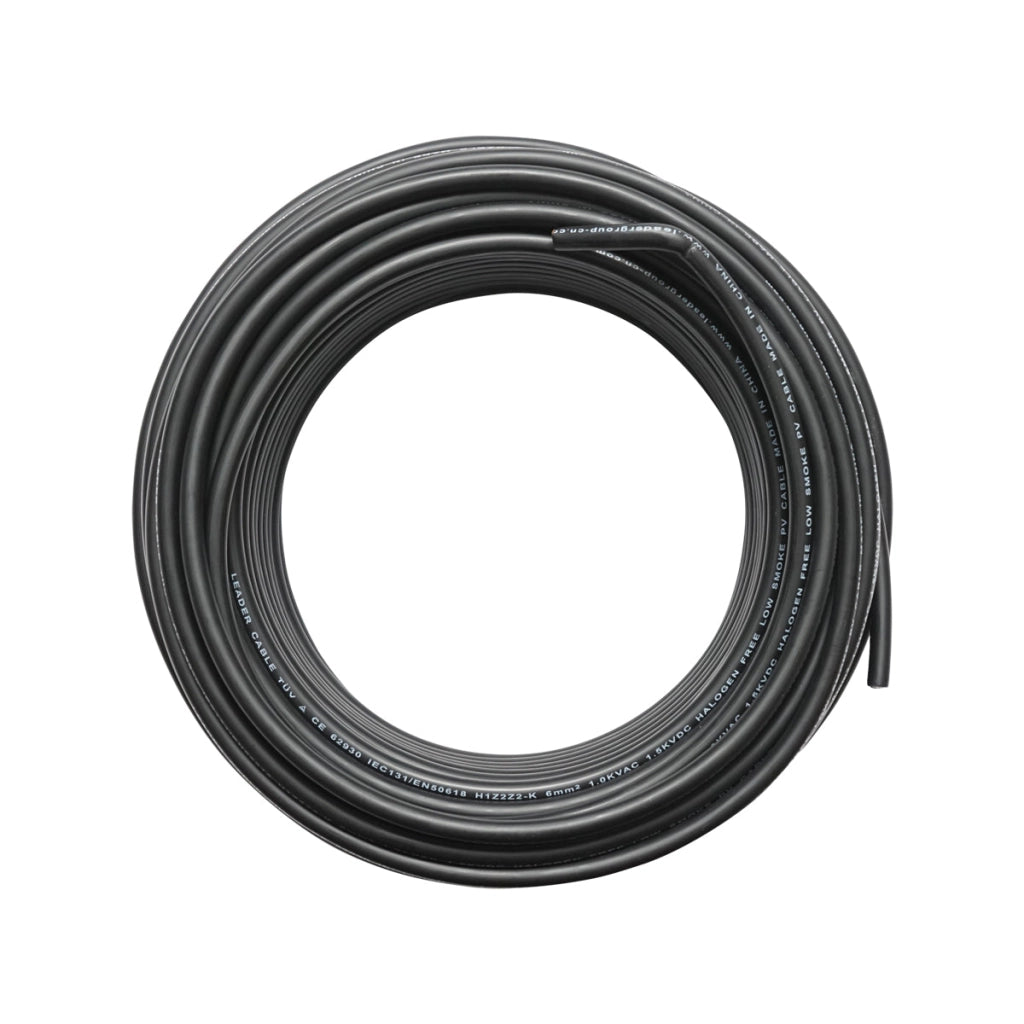 Rotolo di cavo per pannello solare 6mmx30m nero 1,5KV, H1Z2Z2-K Leader