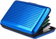 Ottimizzatore Portafoglio in Alluminio - Protezione RFID - Design Sottile - 6 Comparti - Impermeabile - Meccanismo di Chiusura Facile - Portafoglio a Forma di Carta di Credito