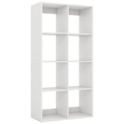 Libreria moderna 69,5 x 33 x 137 cm con 8 cubi portaoggetti a giorno e meccanismo di sicurezza antiribaltamento in legno bianco 20_0017206