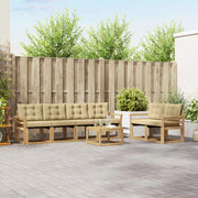 Set di divani da esterno con cuscino 7 pcs Bianco e Beige