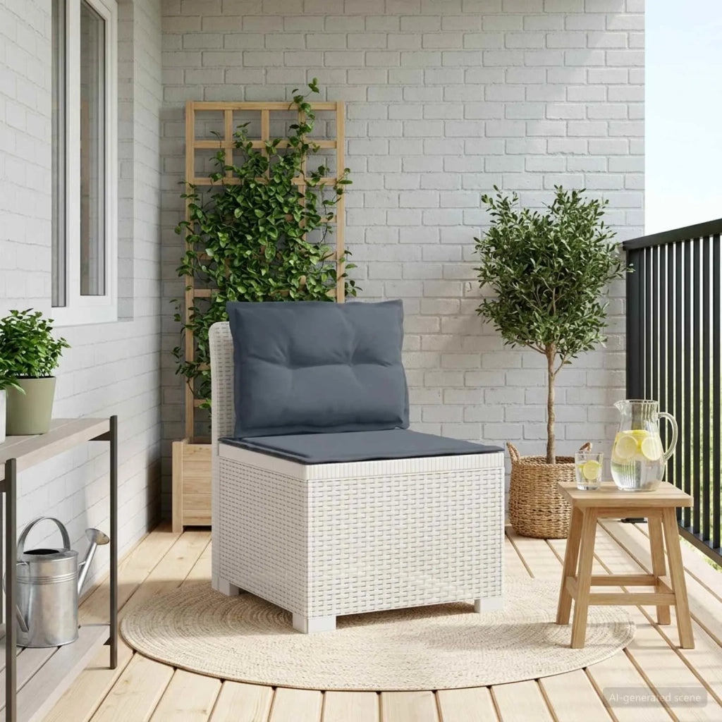 Divano da Giardino a 1 Posto con Cuscini Aspetto Rattan PP 8011807