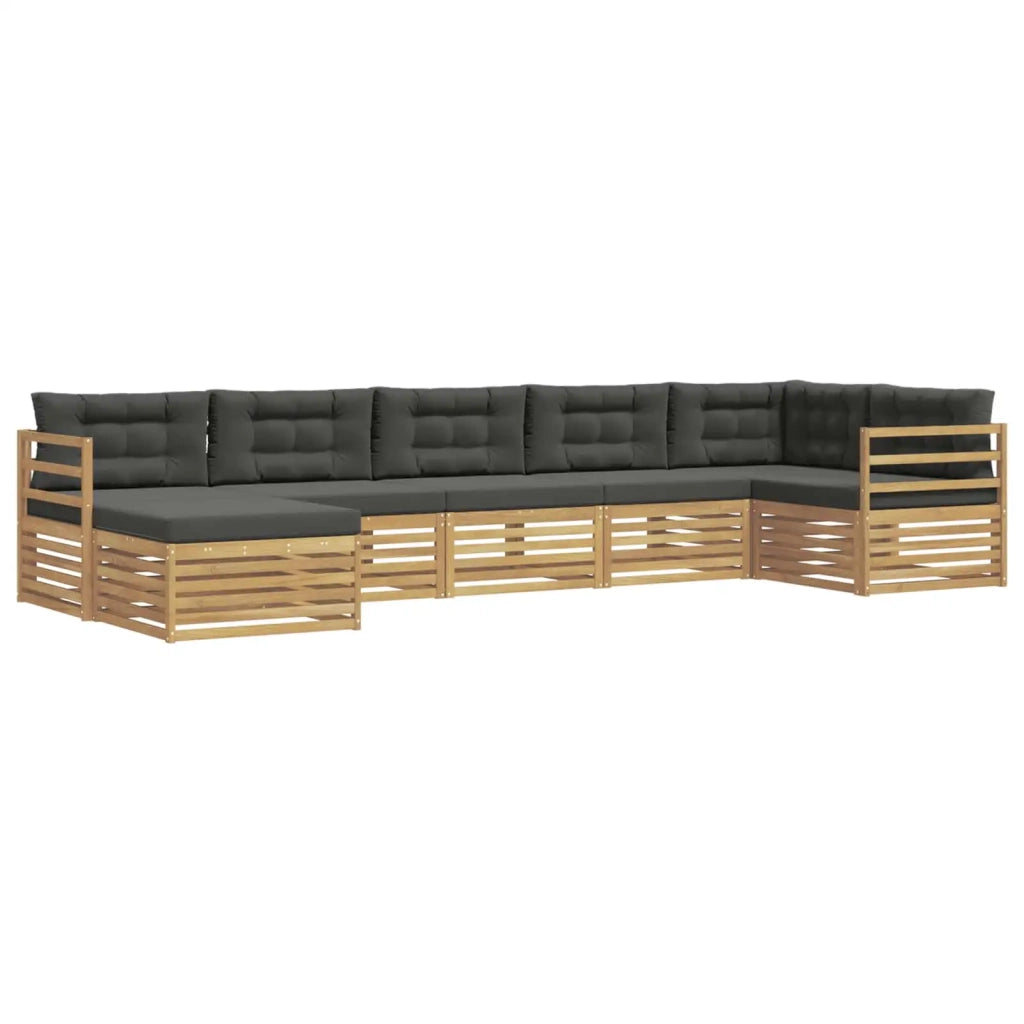 Set di divani da esterno con cuscino 7 pcs Bianco e Antracite