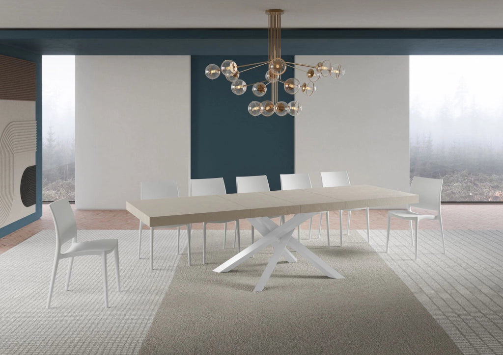 Tavolo Allungabile 180-440x90x77 cm Volantis Premium Cashmere Telaio Bianco
