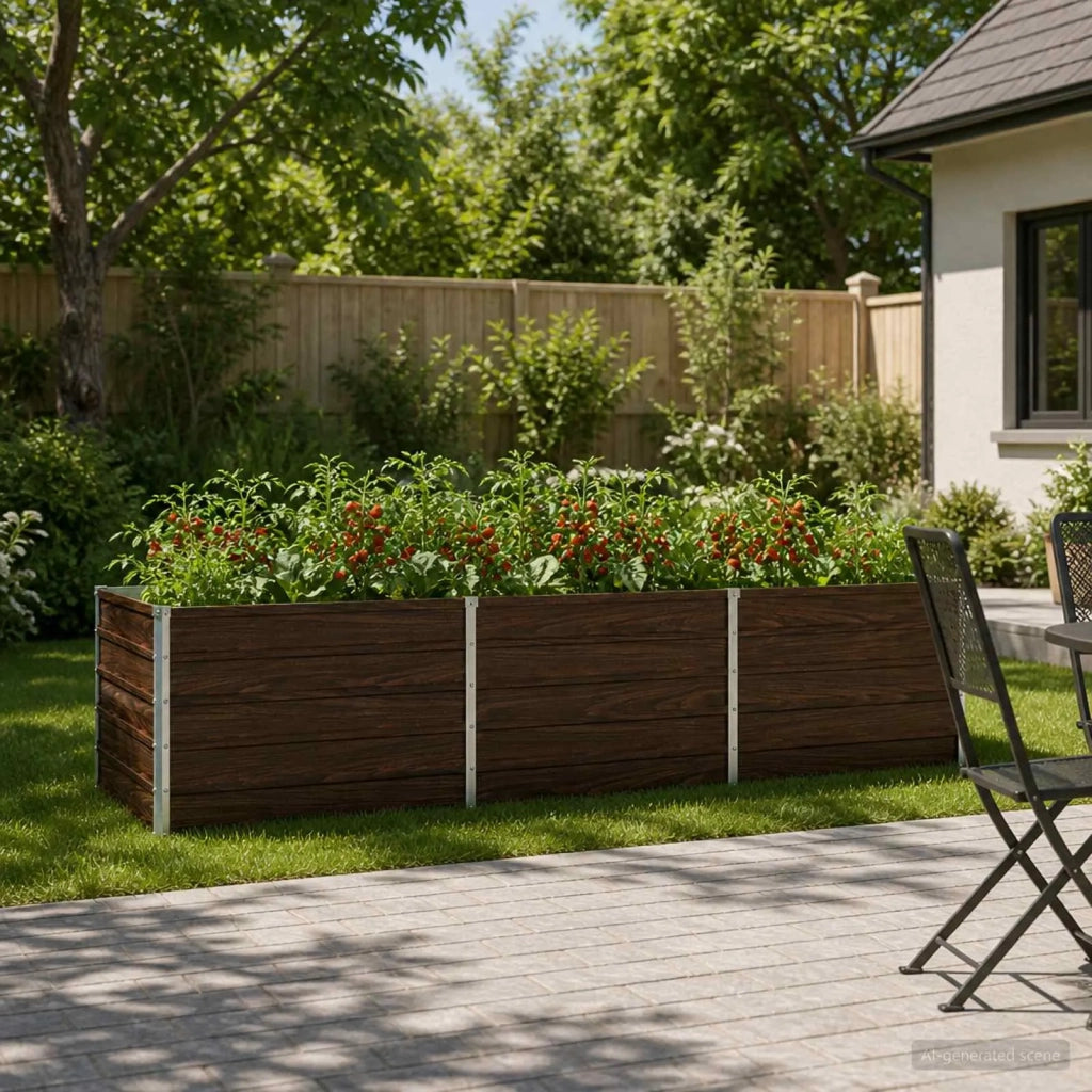 Letto rialzato da giardino Nero 240 x 80 x 55 cm 8006407