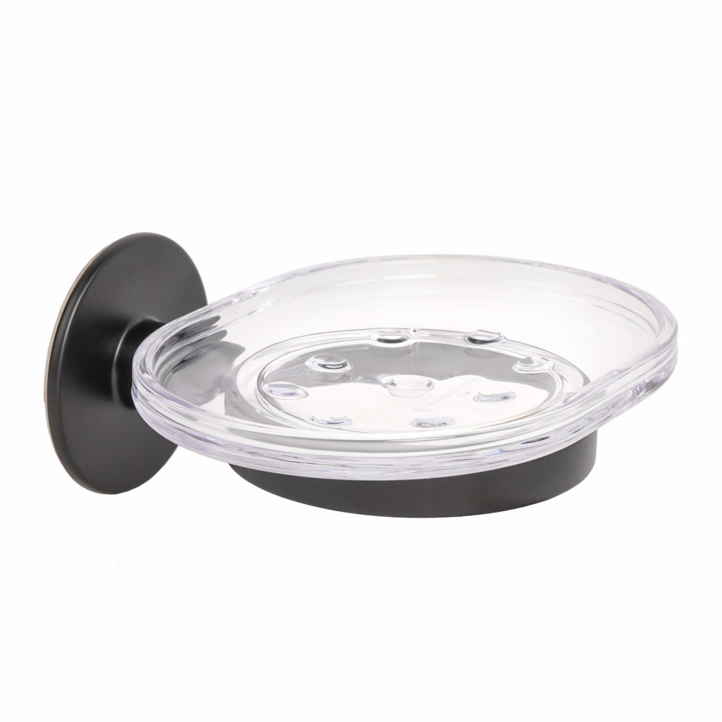 Porta Sapone a Parete Nero Opaco in Acciaio Verniciato  leghe metalliche  SAN Mod. Wind Black