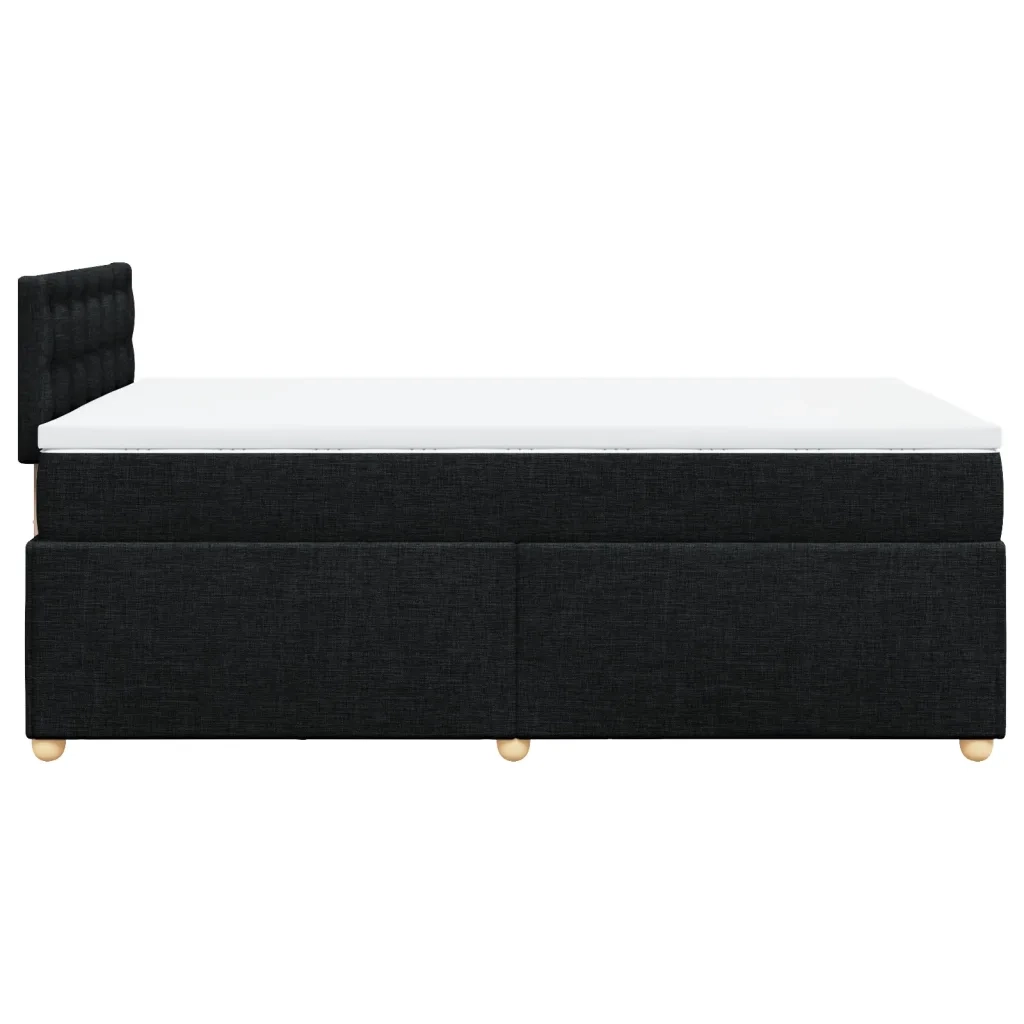 Giroletto a Molle con Materasso Nero 120x190 cm in Tessuto