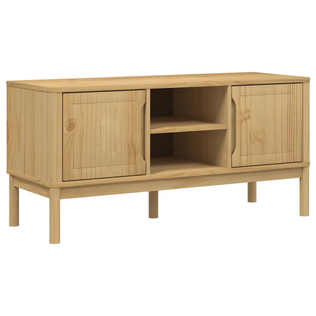 Mobile TV FLORO Marrone Cera 114x43x55 cm in Legno di Pino 374014