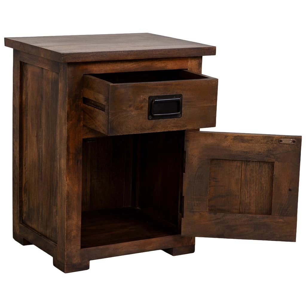 Tavolino in legno artigianale marrone 51x40x64h cm