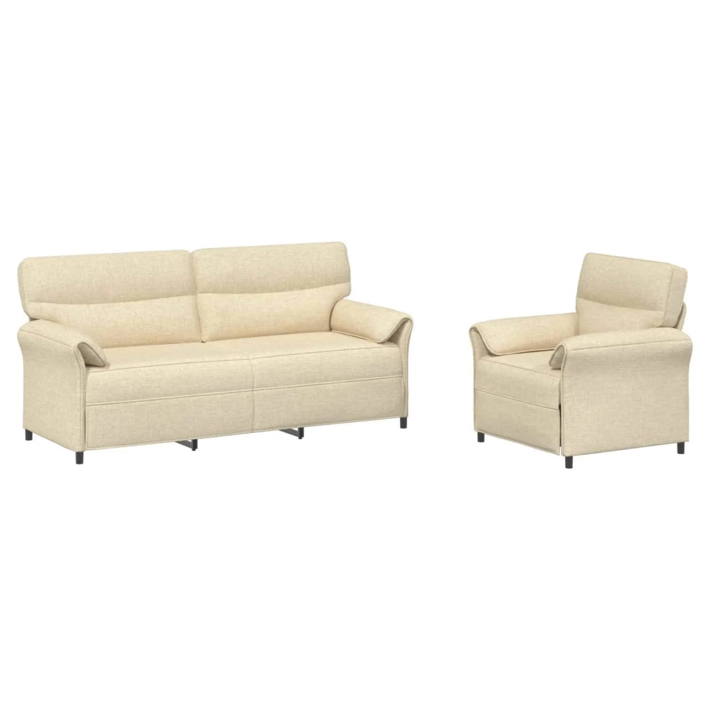 Set di divani 2 pz Crema Tessuto 3424878