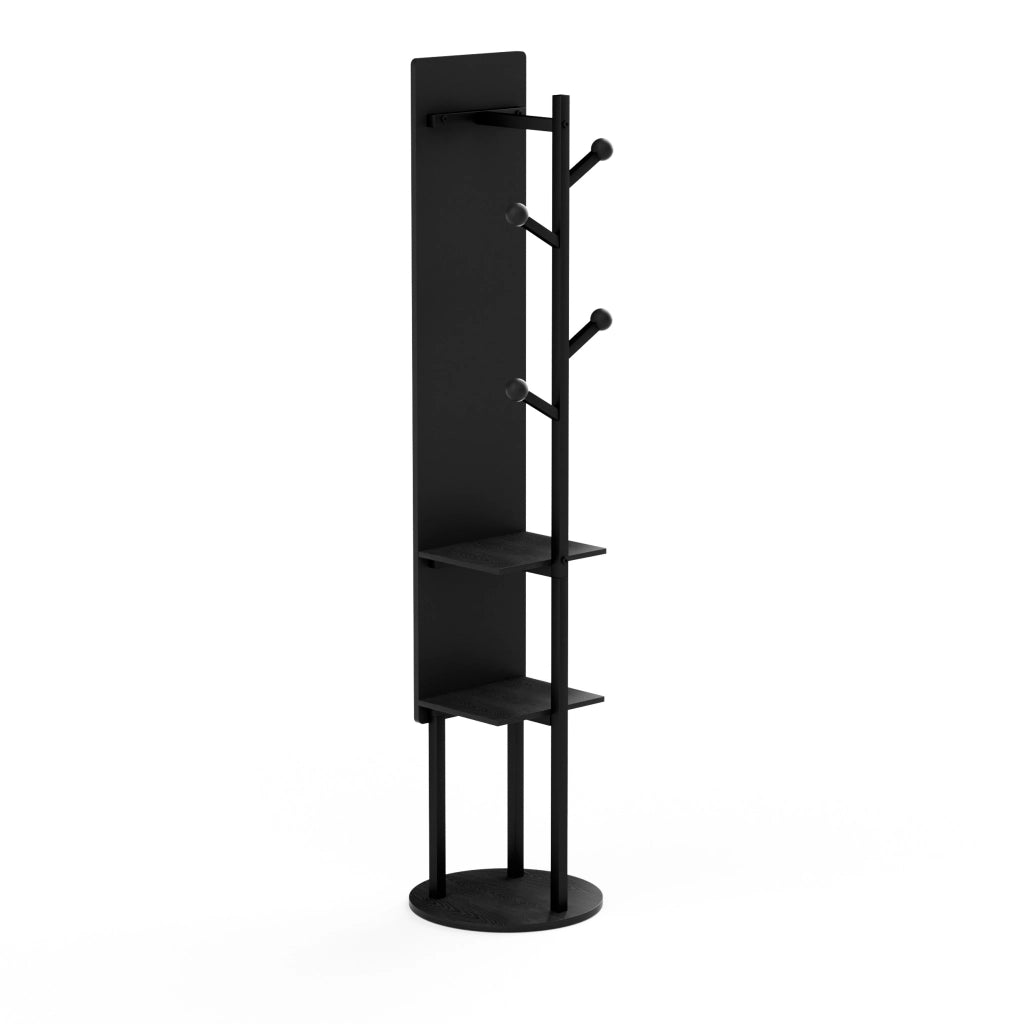 SPECCHIO girevole 135x30 cm con appendiabiti, nero
