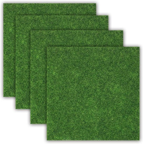 4 pezzi di finto erba per esterni - finta erba 6" x 6" - miniatura di finta erba per decorazione di giardino - tappeto di finto erba per bambola - artigianato DIY