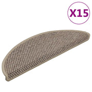 Tappeti Adesivi Scale Aspetto Sisal 15 pz 56x20 cm Beige Scuro cod mxl 77365