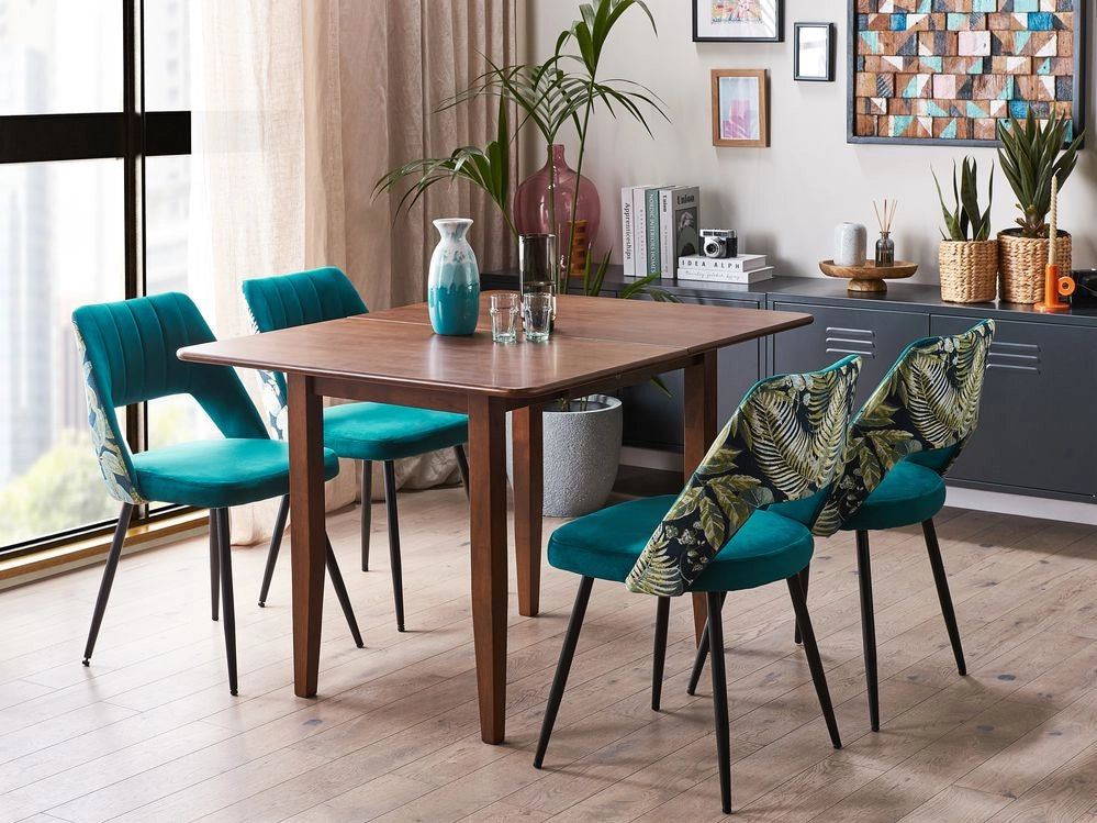 Tavolo da pranzo allungabile in marrone scuro resistente 90/120 x 60 cm