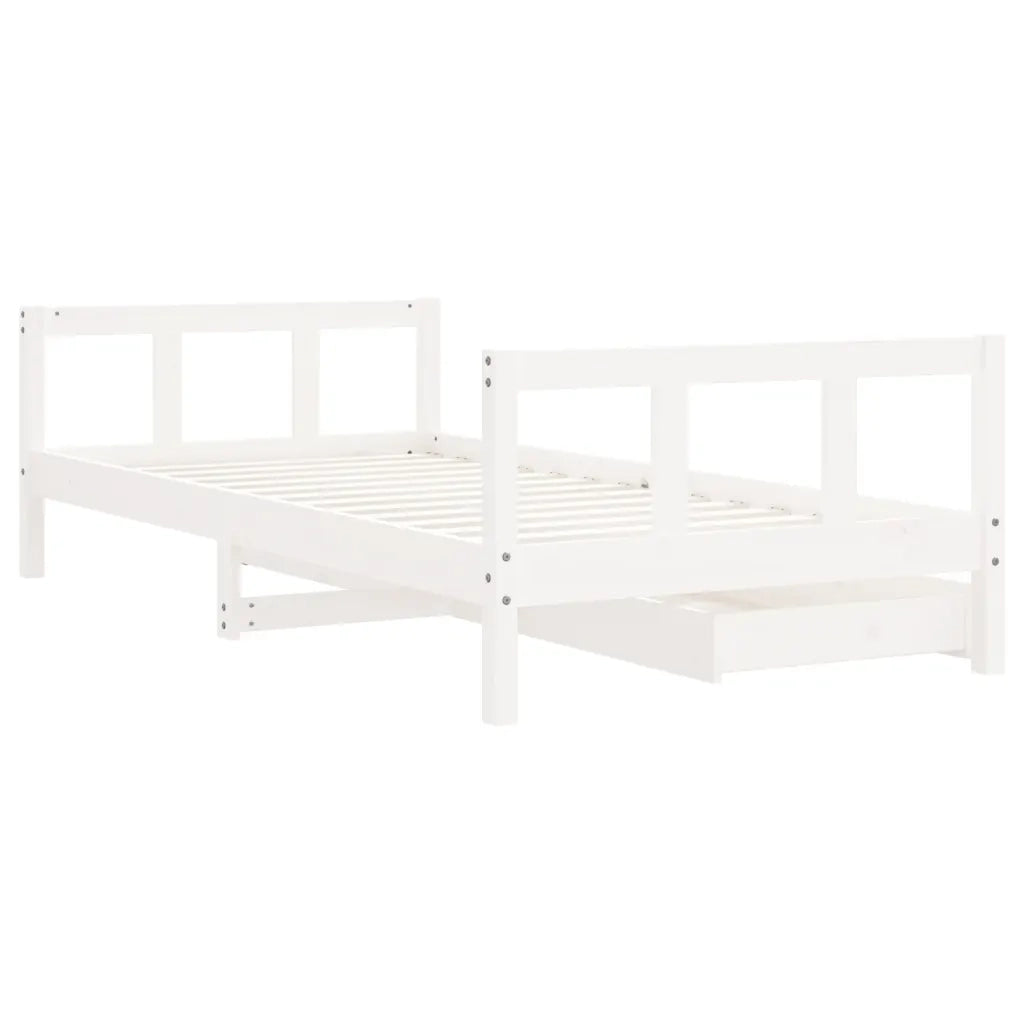Giroletto Bambini con Cassetti-Struttura Letto Bambini Bianco 90x190 cm Massello Pino 806927