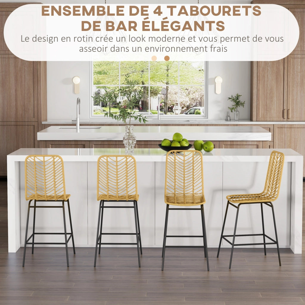 Sgabello da bar ¨C zephmum ¨C giallo, struttura in metallo, 42.5x52x102 cm
