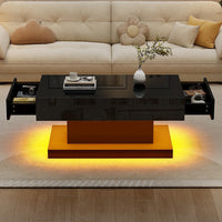 Tavolino design - Xylo - 100x50cm LED nero minimalista