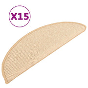 Tappetini per scale 15 pz | Gradini per Scale 56x17x3 cm Crema Semicircolari