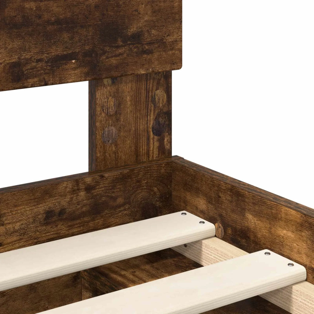 Struttura del letto Rovere fumé 150 x 200 cm Pino massello 3409340