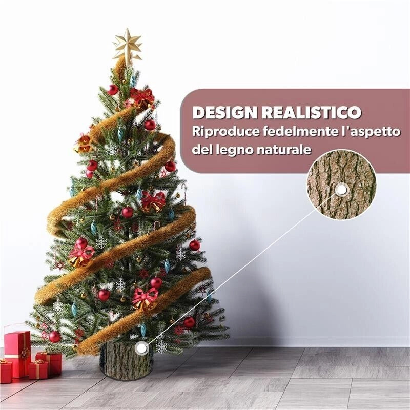 BASE PER ALBERO DI NATALE TRONCO REALISTICO DIAMETRO CM.23X28H PER ALBERI DA 120/150 CM CON KIT DI FISSAGGIO