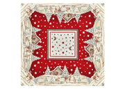 Tovaglia Centrotavola Centrino Tavolo Fantasie Natalizie Cinigliato Piazzato Made Italy - 90x90 - Chalet Red