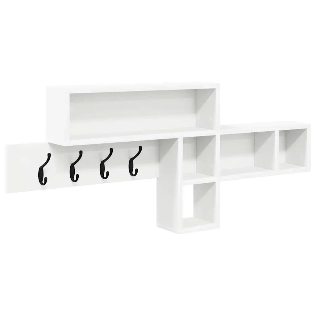 vidaXL Appendiabiti a muro Bianco 100 x 12 x 43.5 cm Legno multistrato