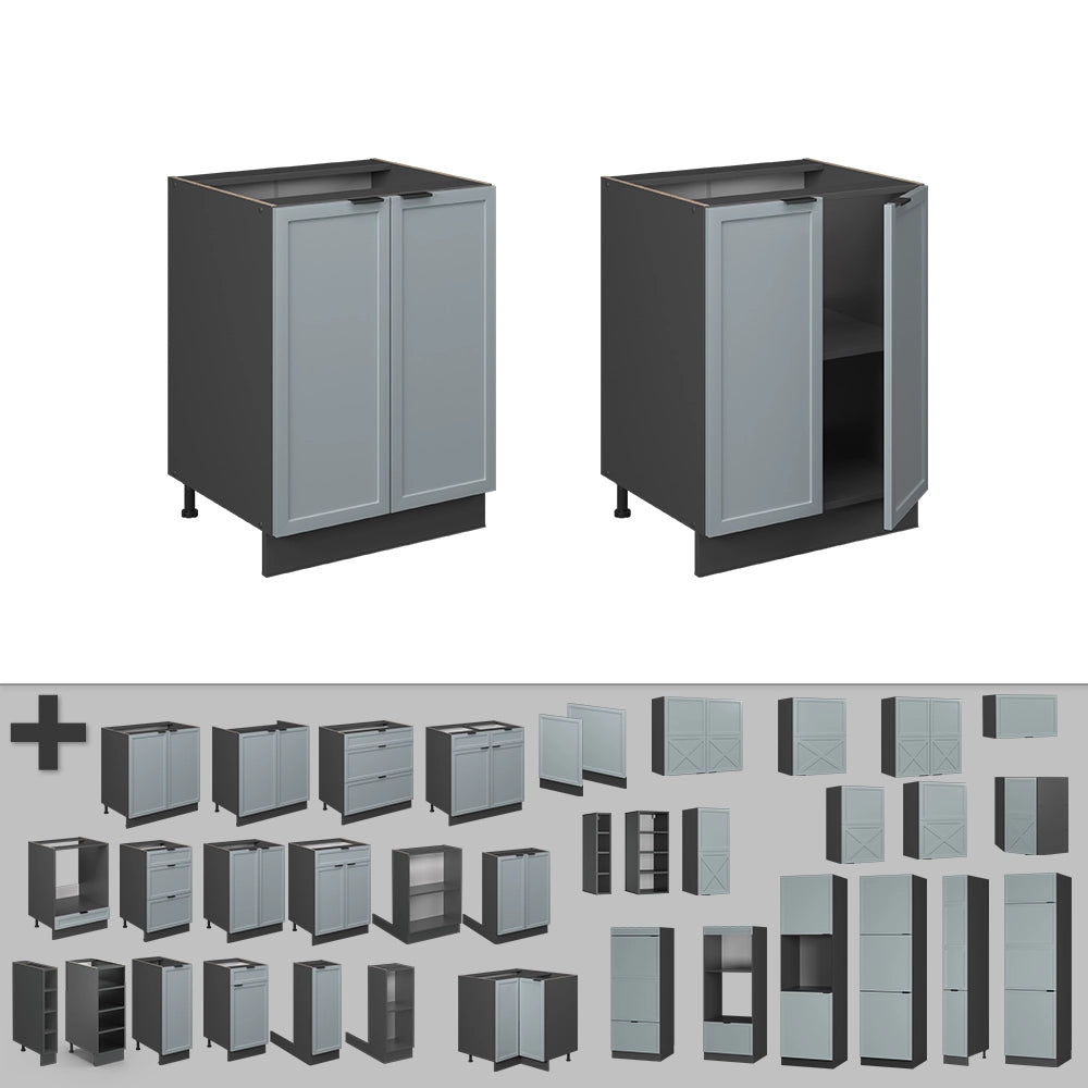 Vicco Mobiletto base cucina Blu-grigio chiaro 60 cm senza piano di lavoro