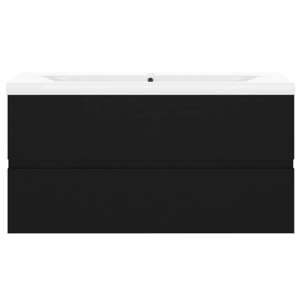 Mobile lavabo con vasca integrata 91 x 39,5 x 18,5 cm truciolare nero 02_0006515
