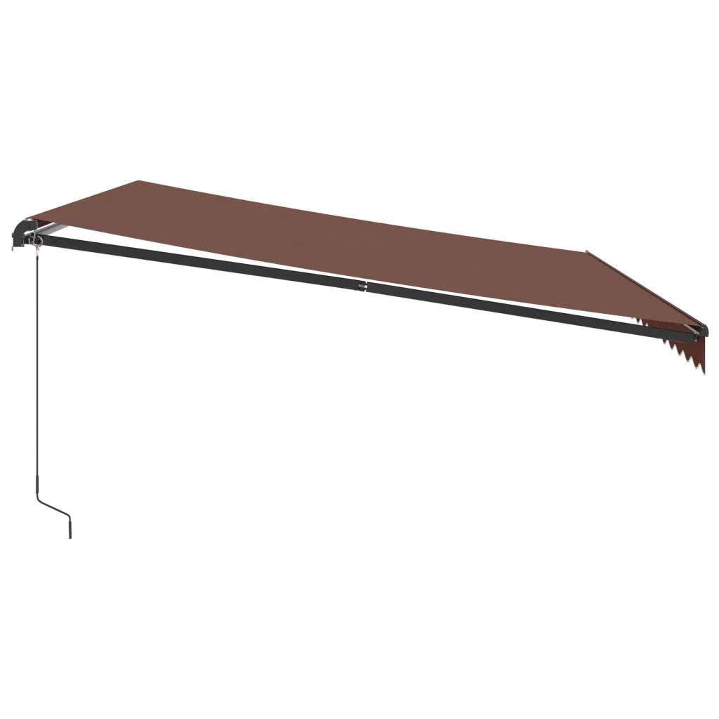 vidaXL Tenda da Sole Retrattile Manuale con LED Marrone 450x350 cm