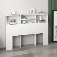 Testiera Letto con 4 Scomparti Aperti, 140 x 19 x 103,5 cm, Bianco