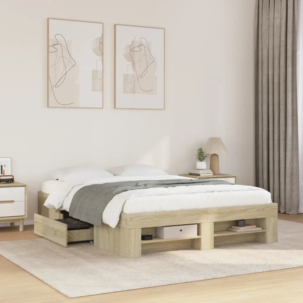 Giroletto senza Materasso Rovere Sonoma 140x200cm in Truciolato 3295473