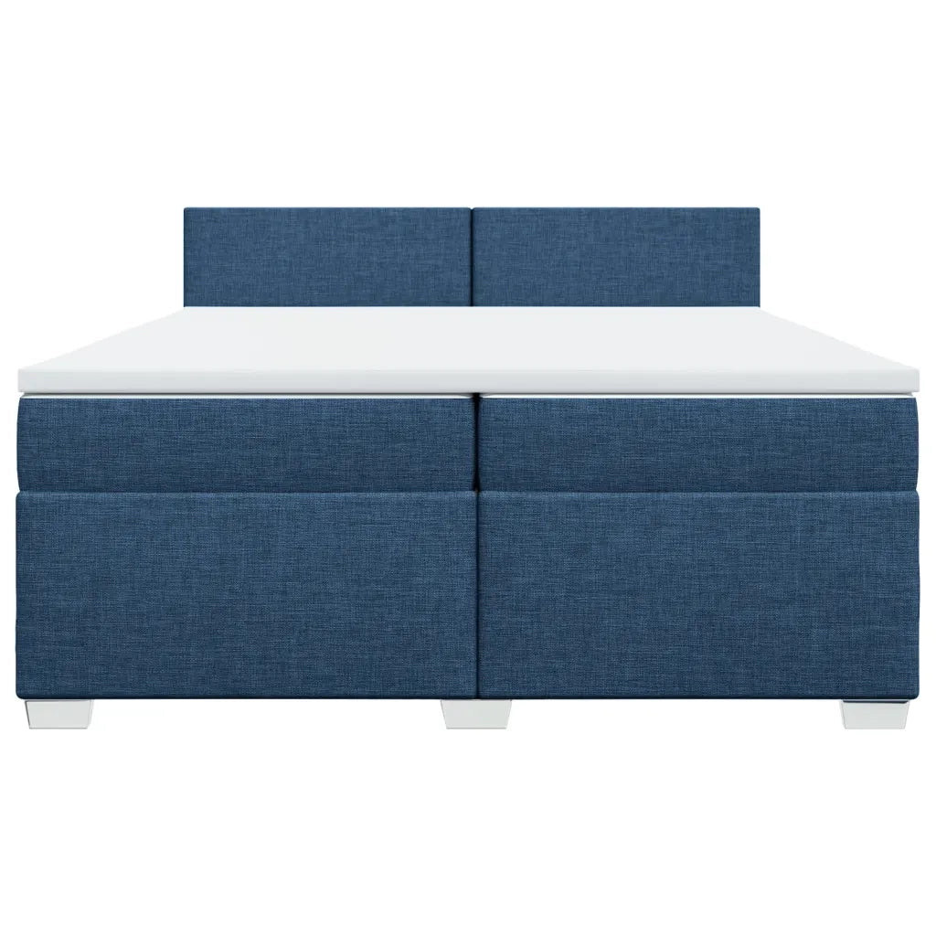 vidaXL Giroletto a Molle con Materasso Blu 200x200 cm in Tessuto