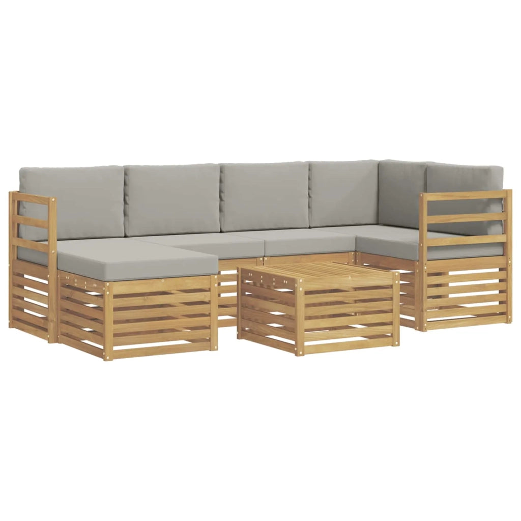 Set di divani da esterno 7 pcs Bianco e Grigio Chiaro 3392136