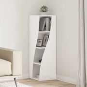 Mobile angolare Bianco Lucido 32x32x102cm Legno multistrato 889859