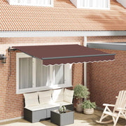 Tenda retrattile-Tenda parasole per balcone Marrone 350 x 200 cm Tessuto 515554