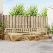 Set di divani da esterno 7 pz Bianco e Beige 3390798