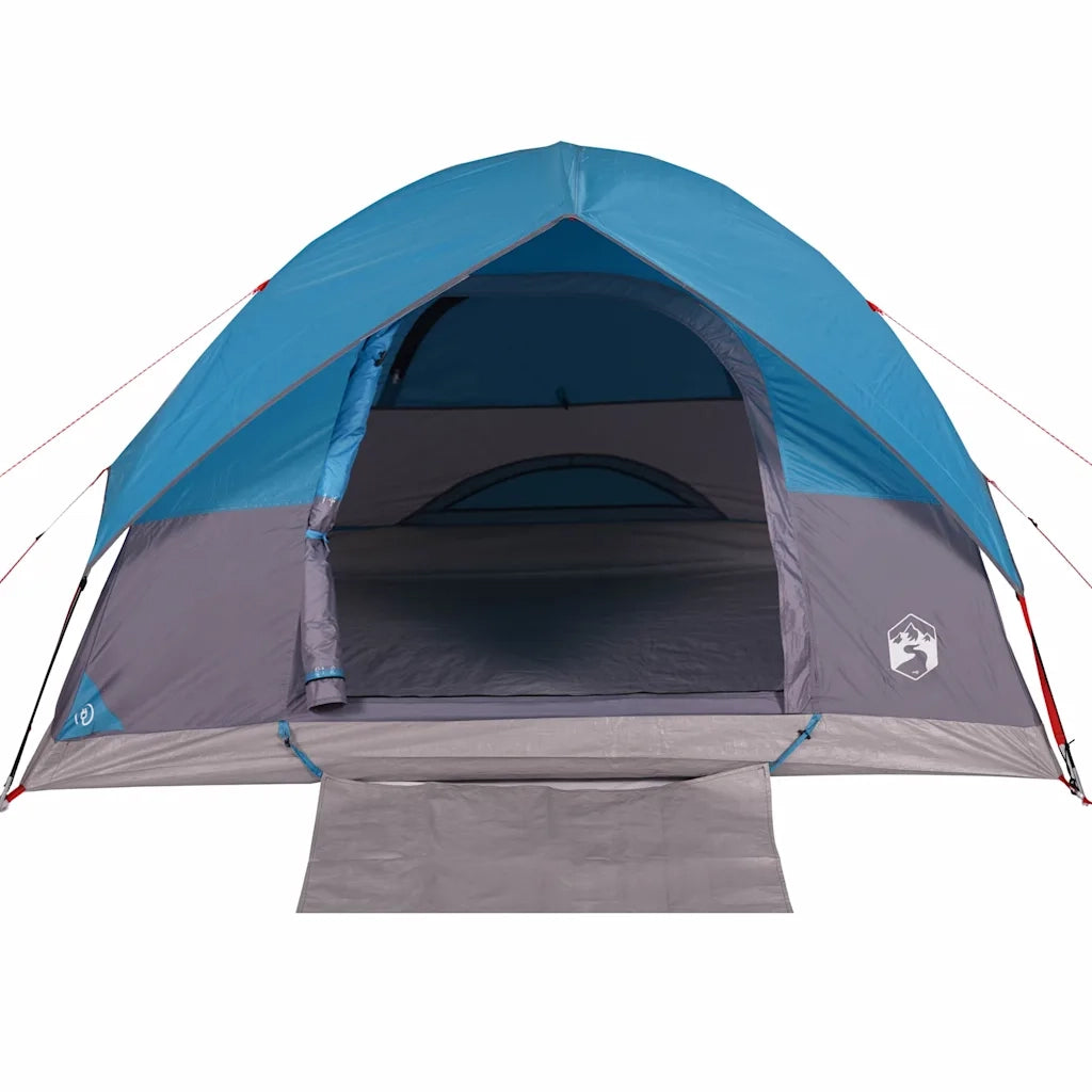 Tenda da Campeggio a Cupola per 4 Persone-Tenda per Escursionismo Blu Impermeabile 269038