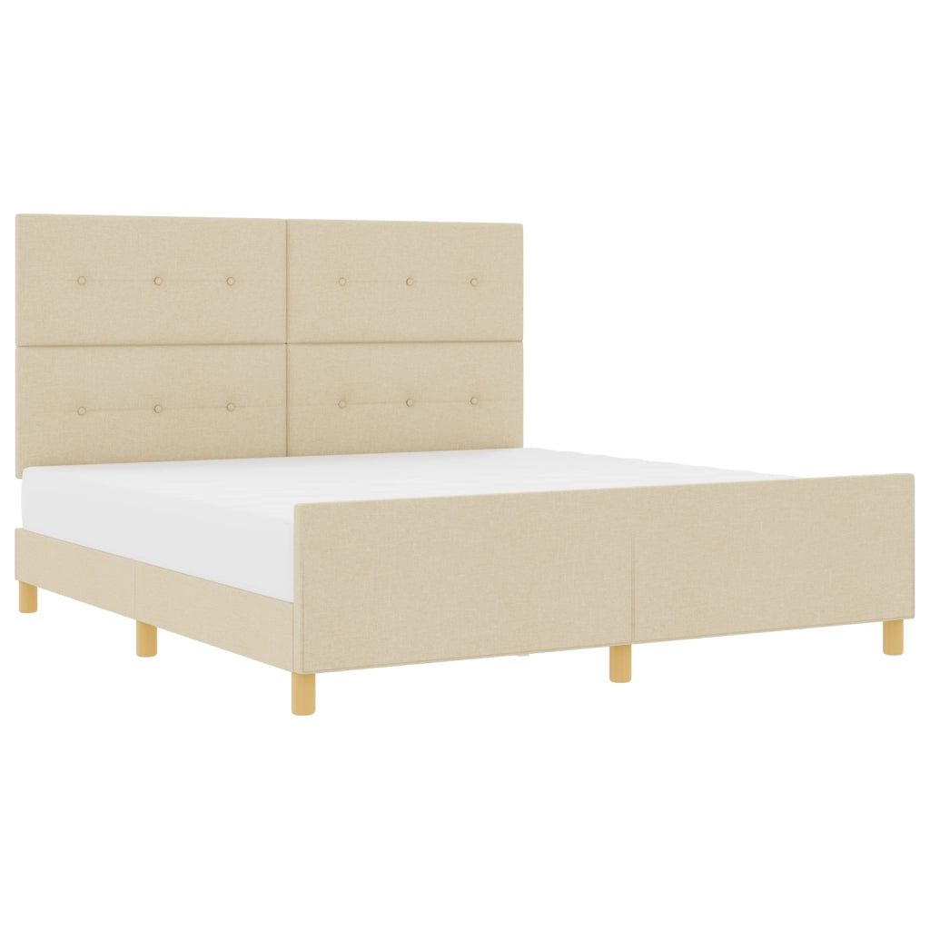 Letto Crema 180x200 cm in Tessuto