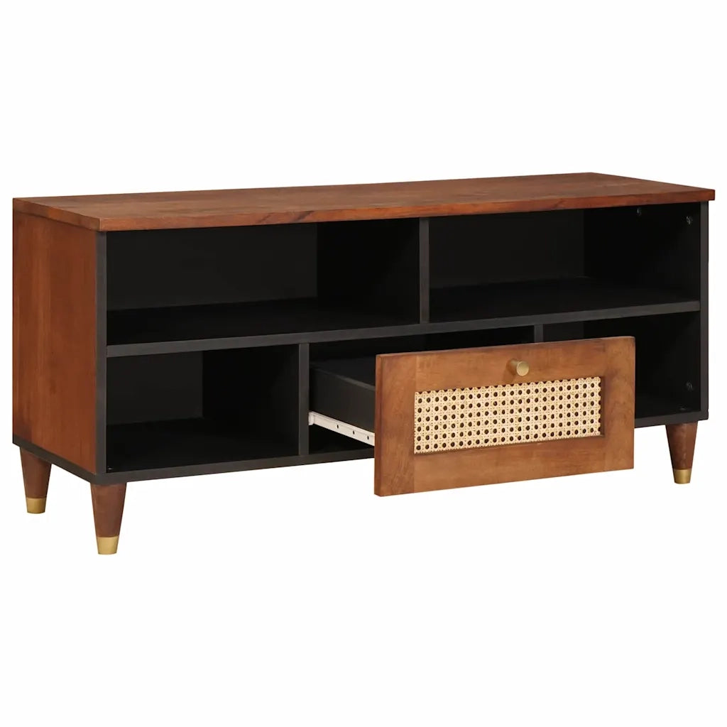 Mobile TV-Credenza per TV Marrone 100 x 33,5 x 46 cm Legno di mango massello 487054