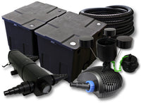 set laghetti filtro 60000l chiarificatore 18W pompa 40W tubo 25m skimmer