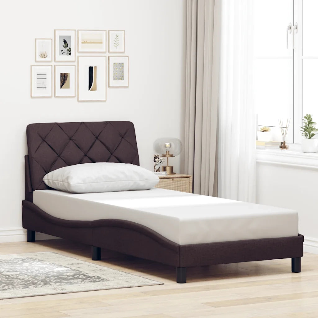 Giroletto senza Materasso Marrone Scuro 90x190 cm Tessuto 3310569