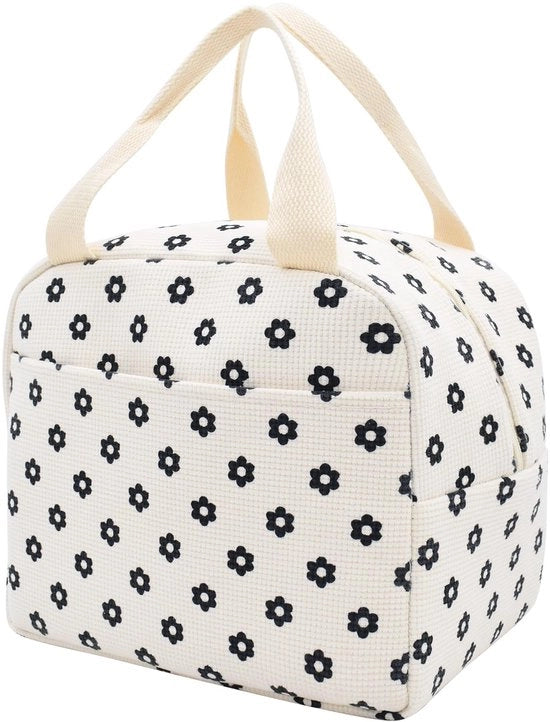 Tas Geïsoleerde per Bordo 9L, Corduroy Tas Termica per Picnic e Viaggio (9L, Bianca Fiore)