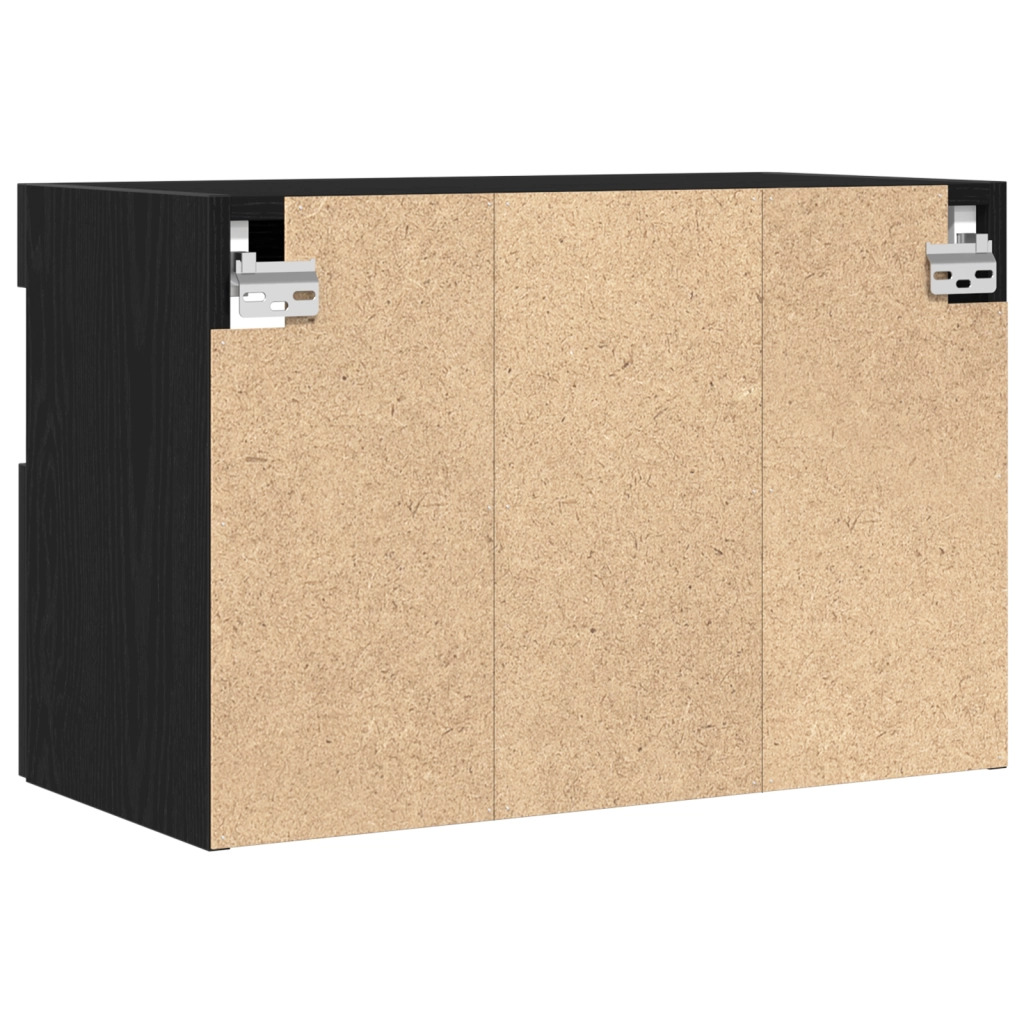 Mobile TV  con luci LED Rovere Nero 60x30x40 cm