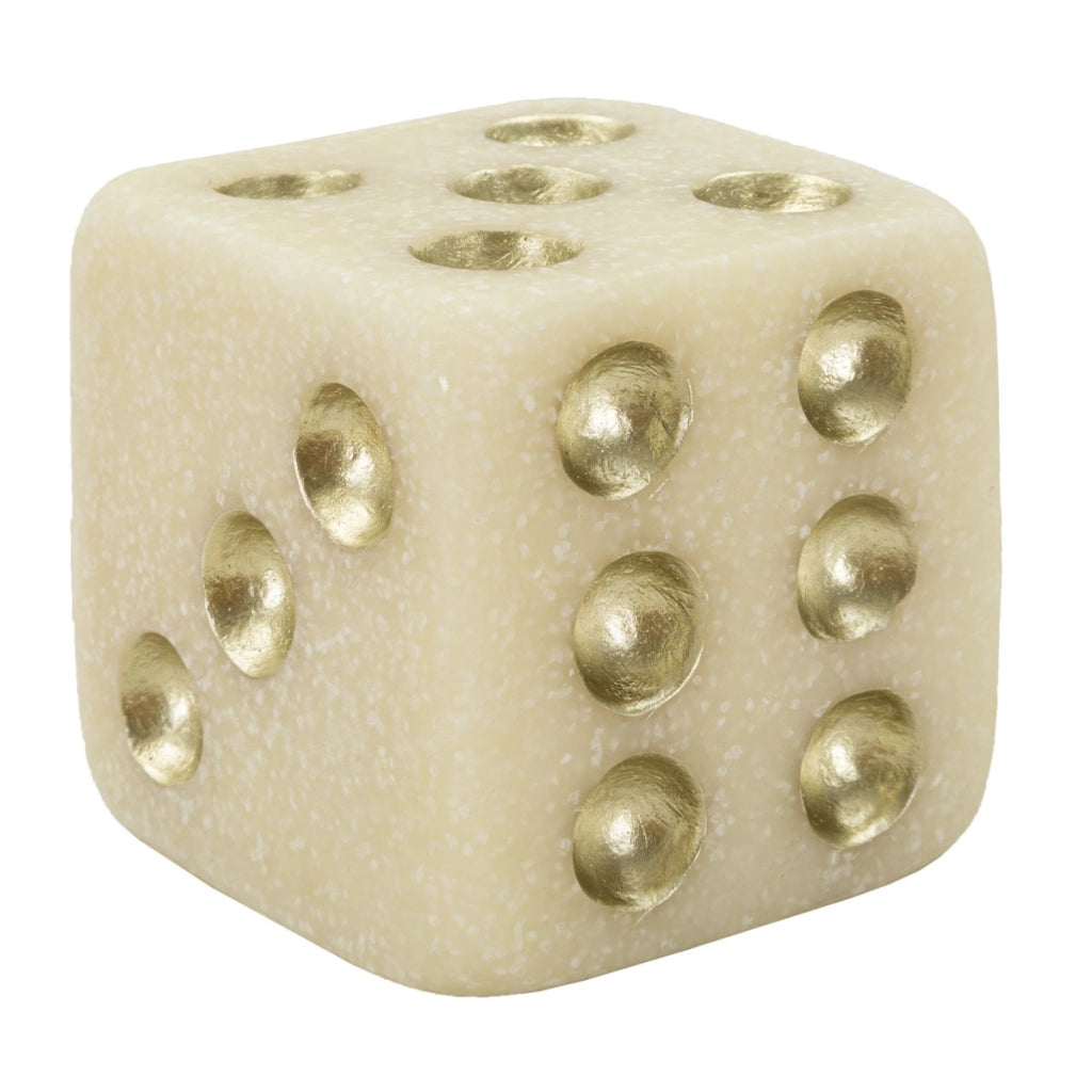Scultura Dado 1, Bianco, Poliresina, 8x8x8 cm