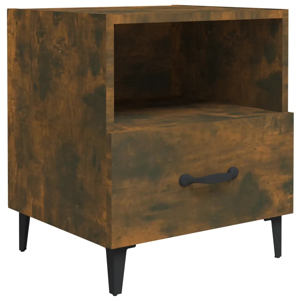 Comodini 2 pz Rovere Fumo in Legno Multistrato cod mxl 31310