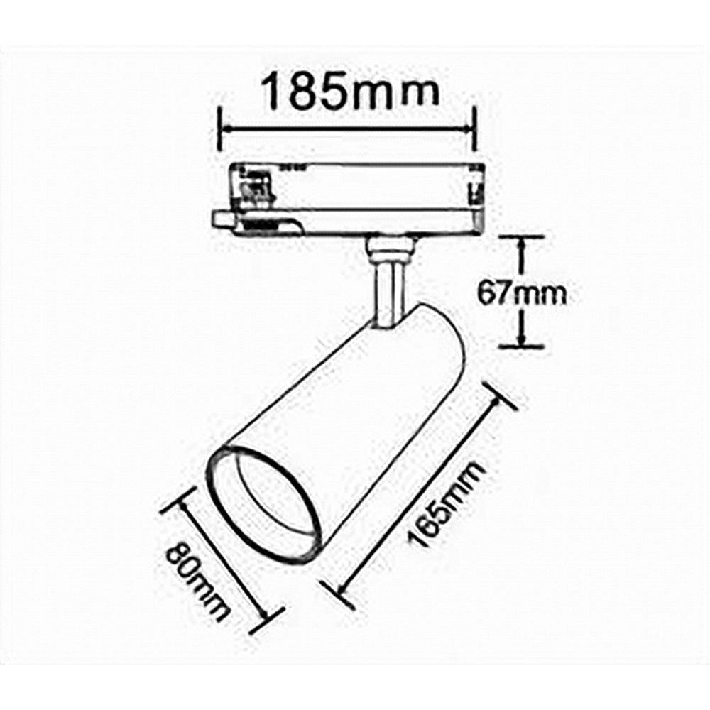 Trade Shop - Faretto Led 30 W Binario Track Trifase Faro Luce 4000k Ip20 Nero Bianco Pt4-30w -