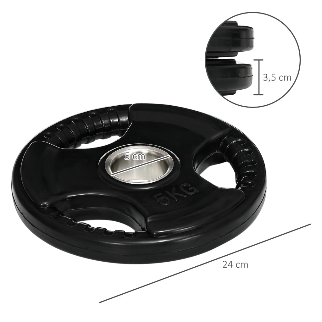 Dischi Pesi 2x5kg ¨C zephmum ¨C Nero, Gomma, Foro 50mm