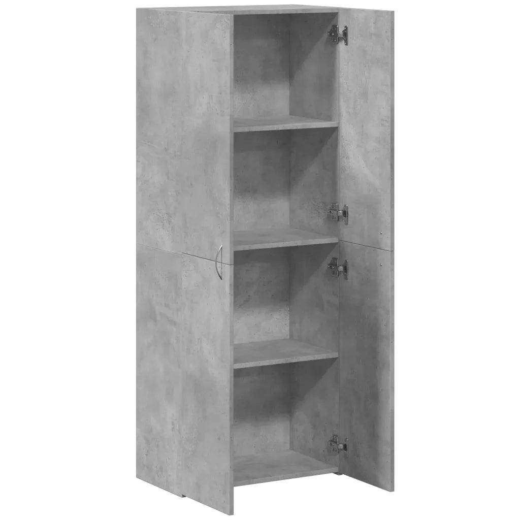 Schedario Grigio Cemento 60x32x153 cm in Truciolato