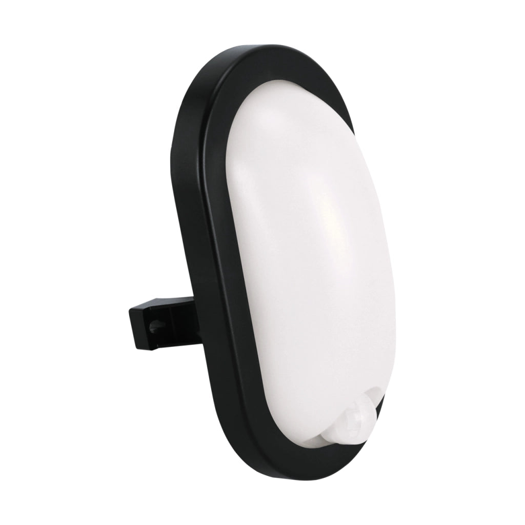 Applique esterna ovale nero/bianco PIR LED 4100K 11W IP54 Struhm