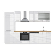 Cucina componibile Fame-Line Bianco lucido/Bianco 300 cm, PL Rovere Vicco